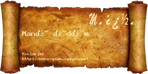 Manó Ádám névjegykártya
